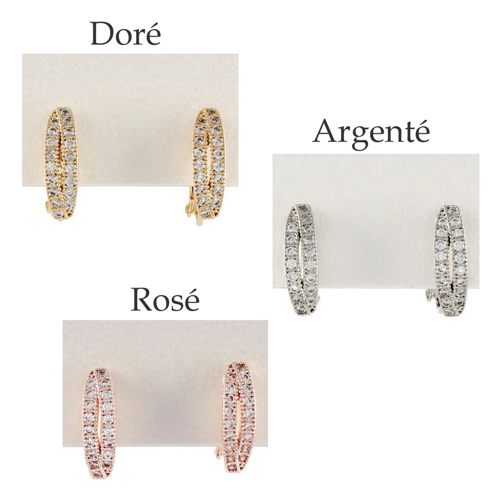 Boucles arrondies, avec zircons cubiques