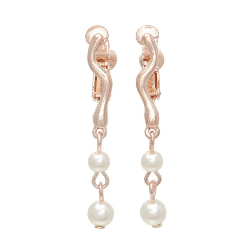 Perles sur tige ondulée et rosée