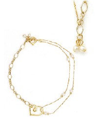 Bracelet ajustable cœur et perles