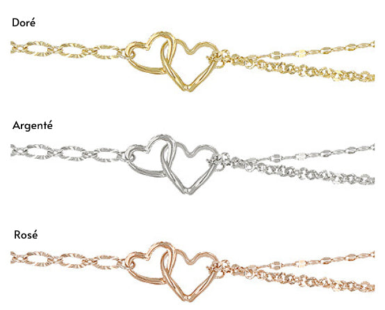 Bracelet ajustable à cœurs