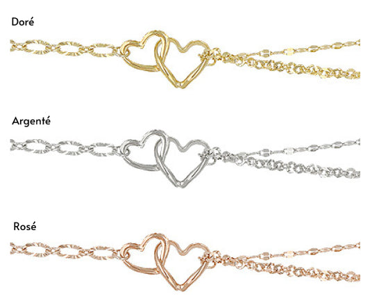 Bracelet ajustable à cœurs