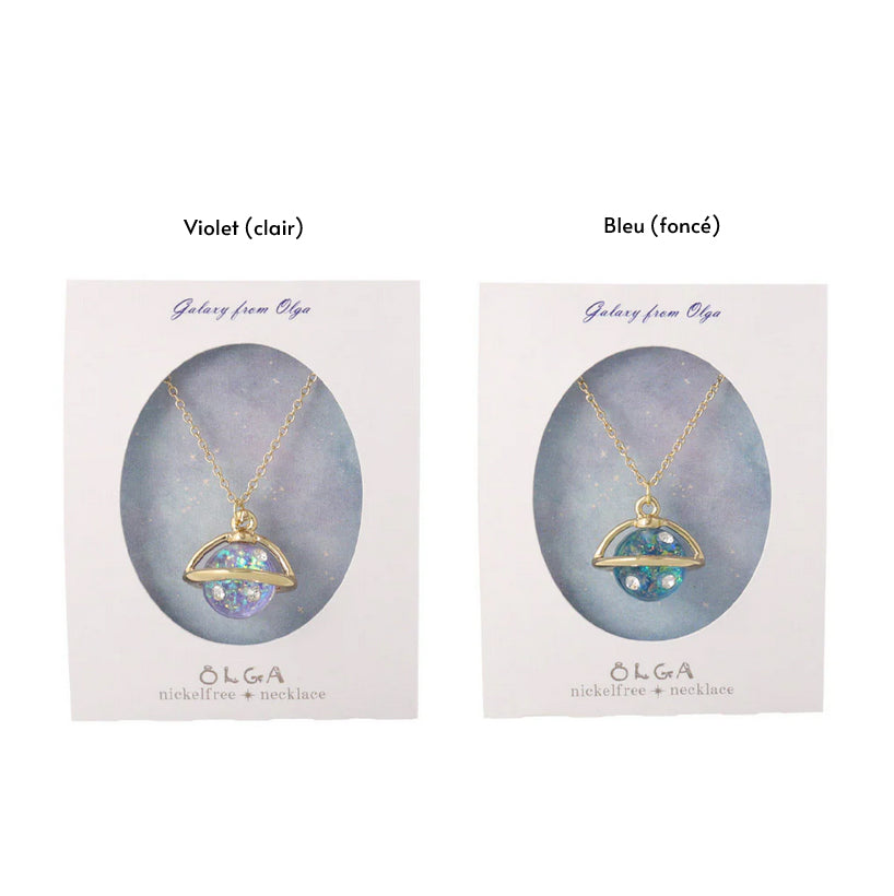 Collier Saturne Hollographique