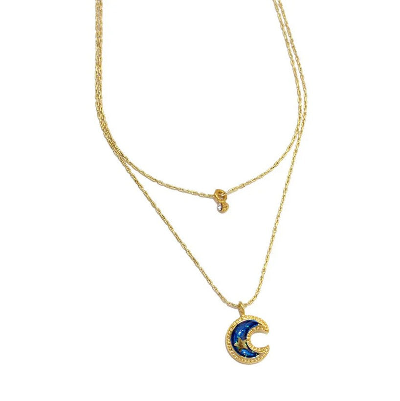 Collier lune et strass