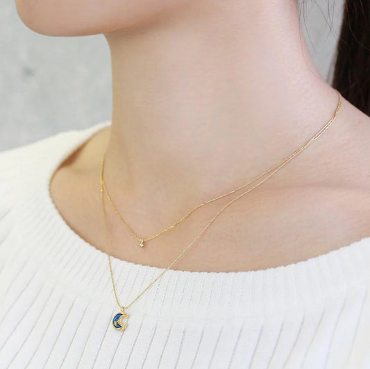 Collier lune et strass