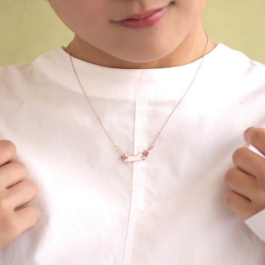 Collier chat et sakura