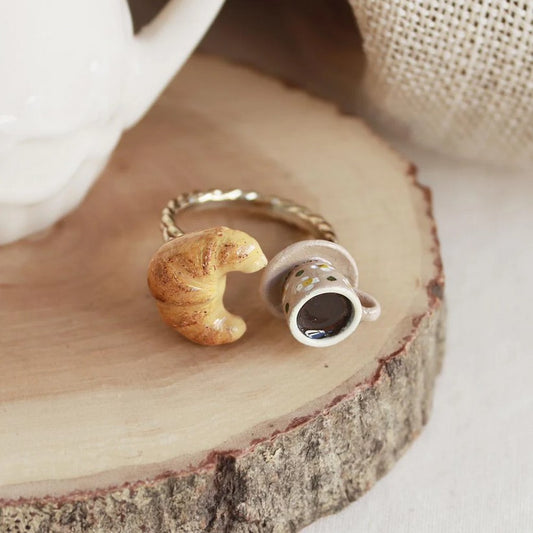 Bague Croissant - café