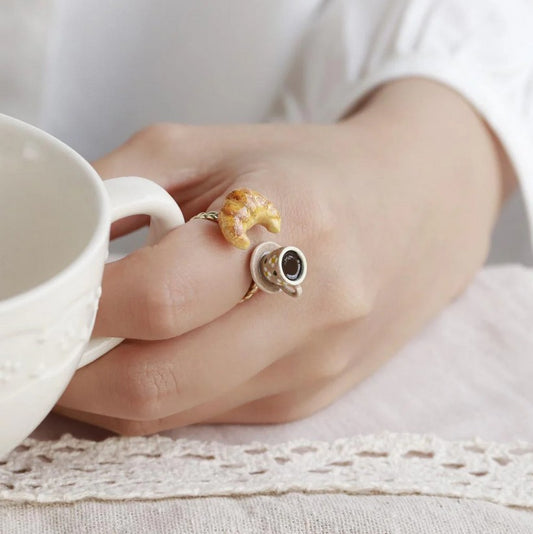 Bague Croissant - café