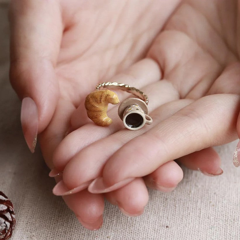 Bague Croissant - café