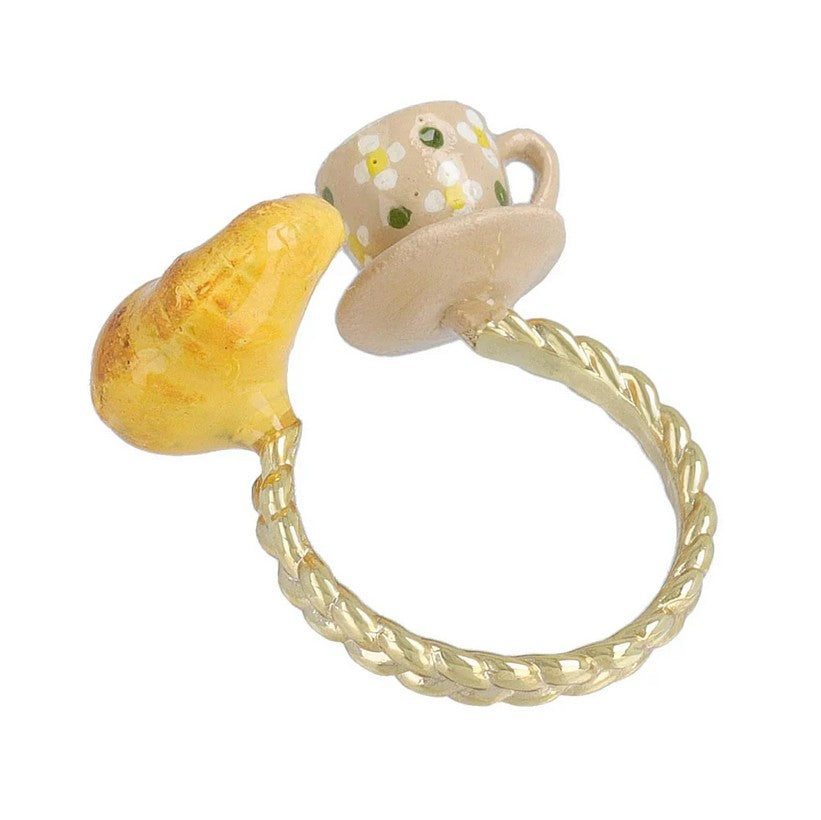 Bague Croissant - café