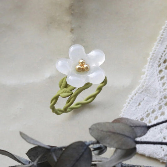Bague Némophile blanche