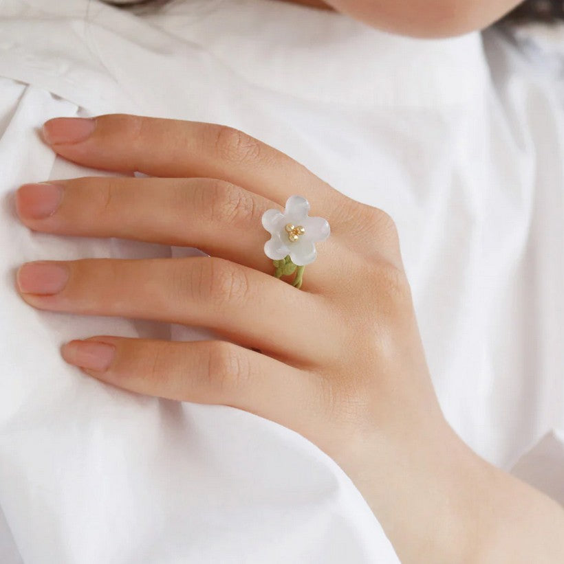 Bague Némophile blanche