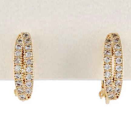 Boucles arrondies, avec zircons cubiques