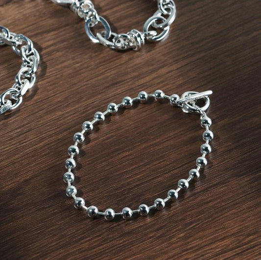 Bracelet à boules argentées