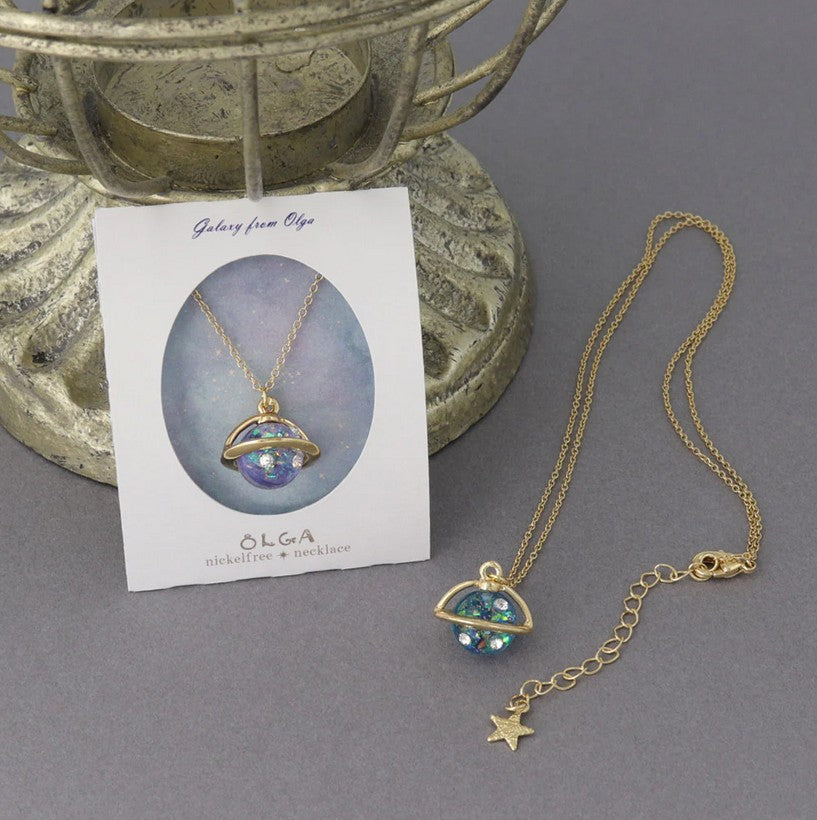 Collier Saturne Hollographique