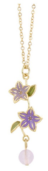 Collier à fleurs bleues