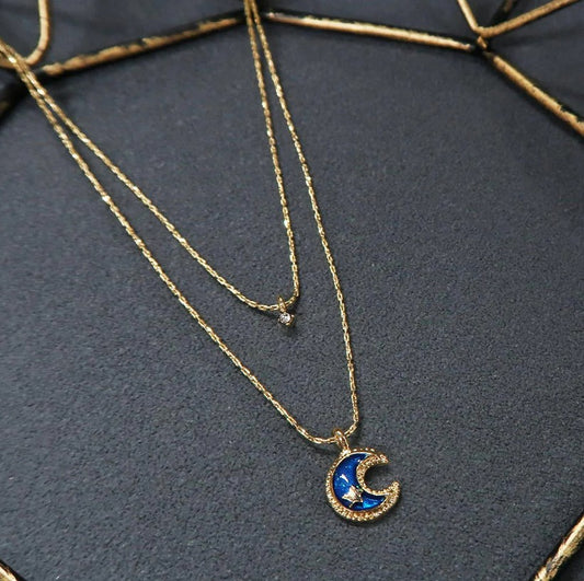 Collier lune et strass
