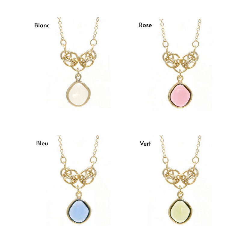 Collier goutte et maillons