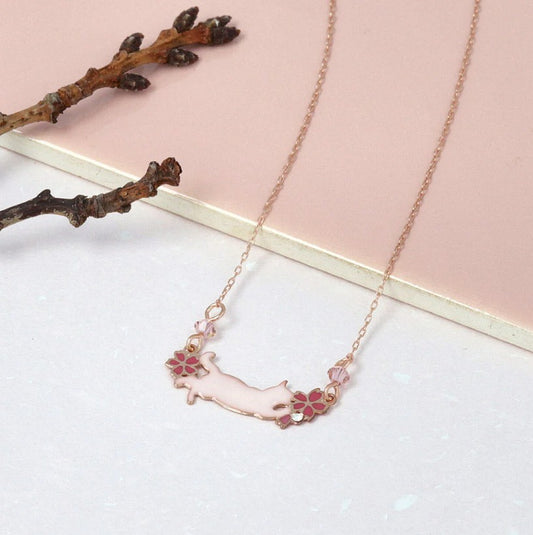 Collier chat et sakura