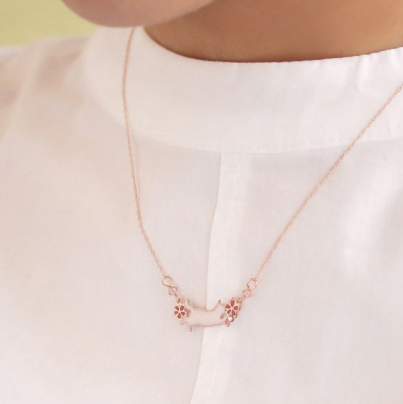 Collier chat et sakura