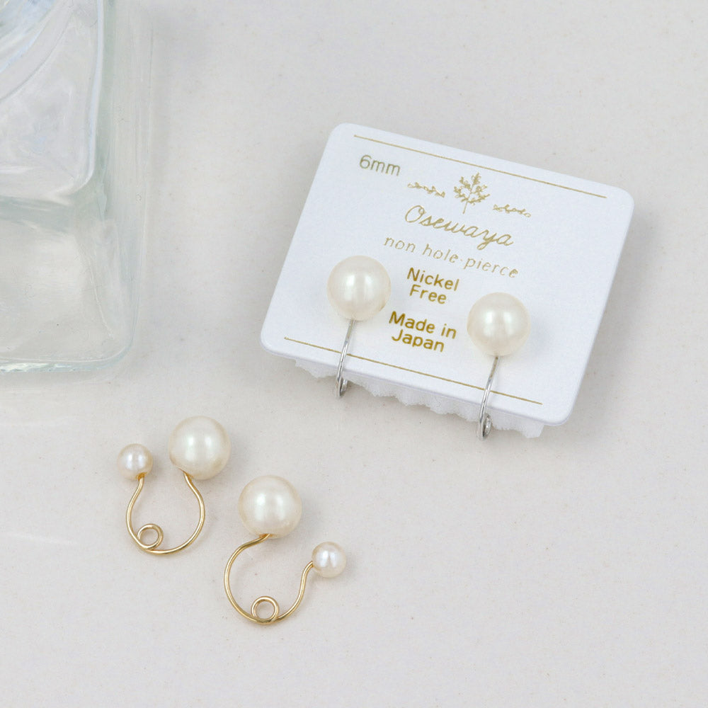 Fausses perles façon dormeuses, en loops (6mm)